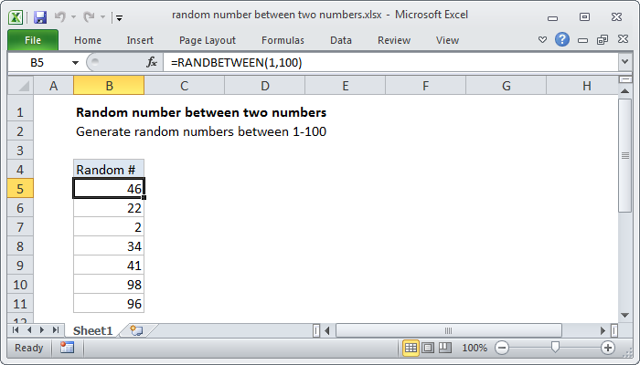 How To Generate Random Number In Excel